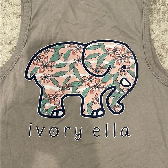 Ivory Ella Floral Elephant Tank in Tan Size Medium - Picture 2 of 5
